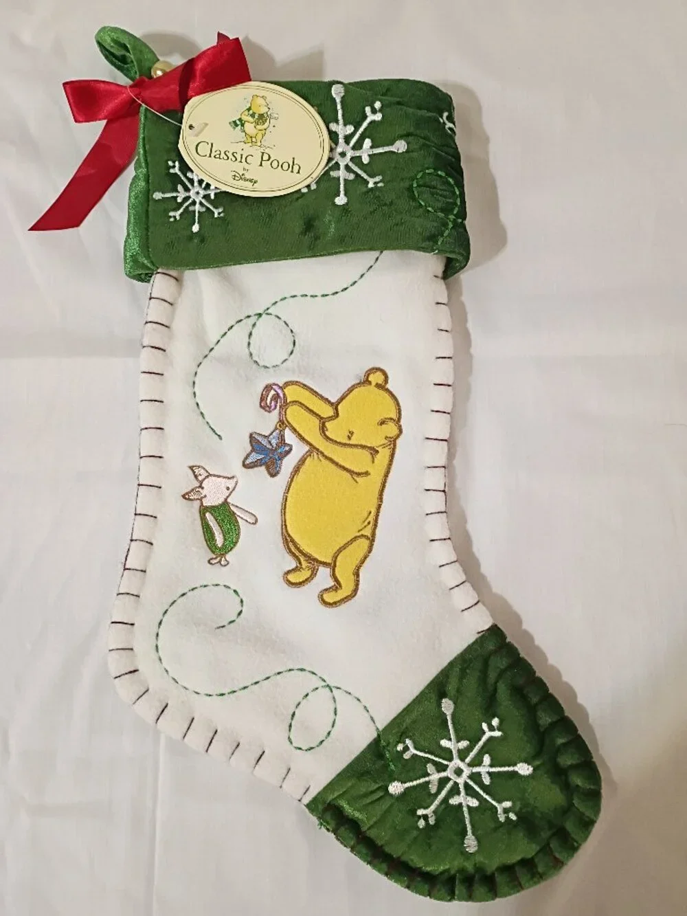 Vtg Disney Classic Pooh Christmas Stocking NWT 18